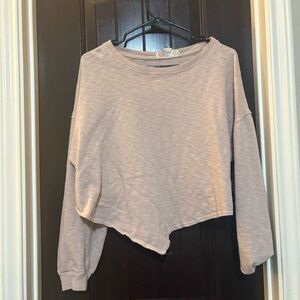 Free People Cream Long Sleeve Top